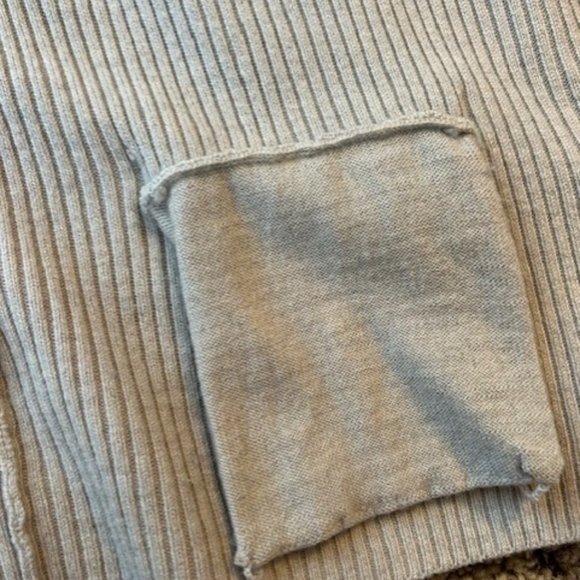 Banana Republic Rib Knit Merino Wool Cardigan with Ruffle Front Size XL - Picture 7 of 8